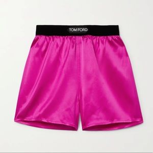 TOM FORD silk satin shorts. Fuchsia. Size small